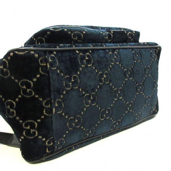 GUCCI GG Velvet Small Backpack Rucksack Blue Green Black Multi Velor - Picture 4 of 12